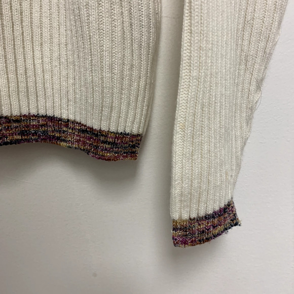 Nano Universe Long Sleeve Turtleneck Ribbed Knit Pullover Sweater White Sz Small - Picture 3 of 9